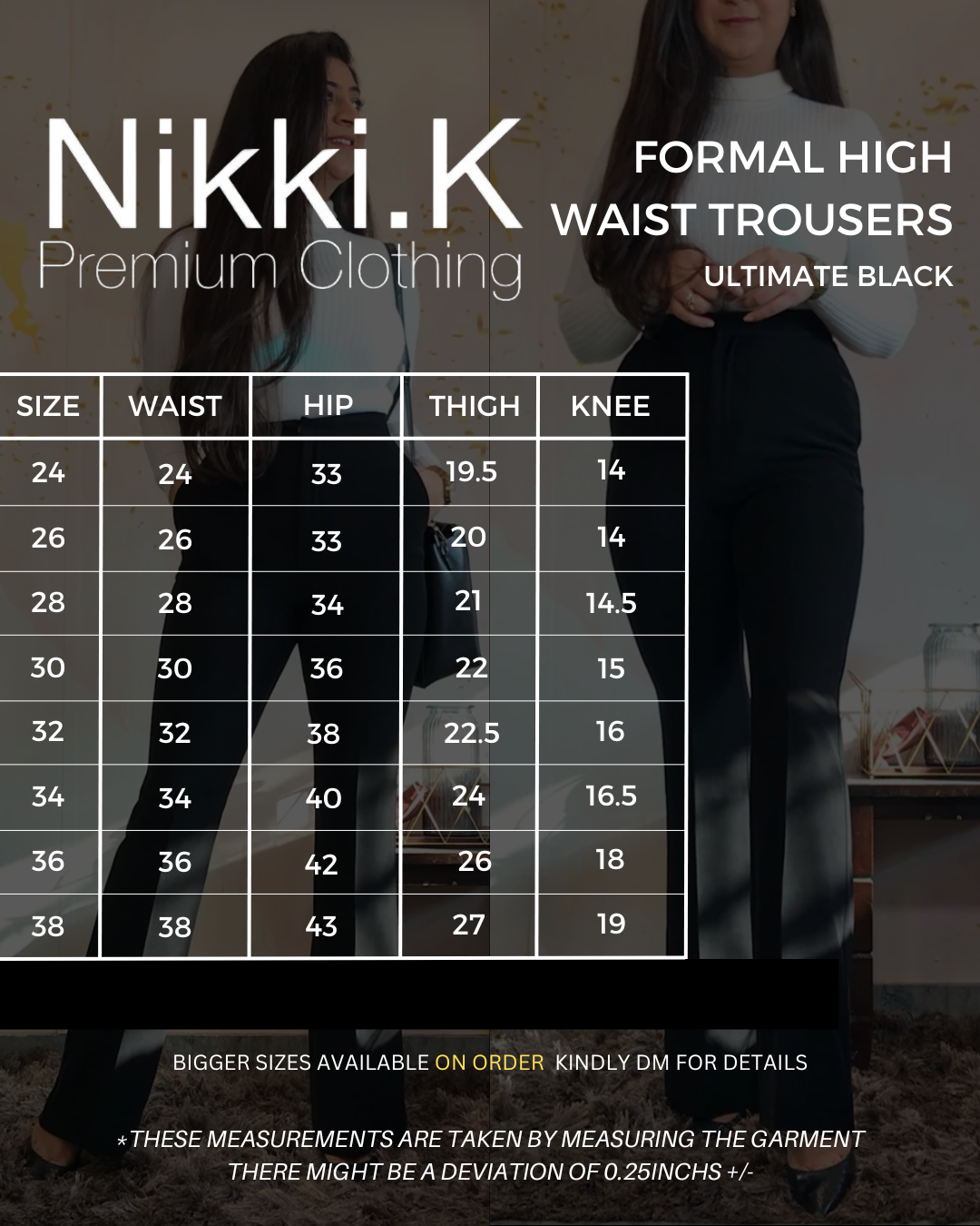 Formal High Waist Flared Trousers (with Pockets)- Ultimate Black