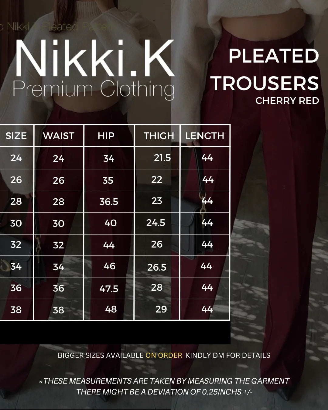 Cherry Red Waistcoat + Pleated Trousers- Limited Edition