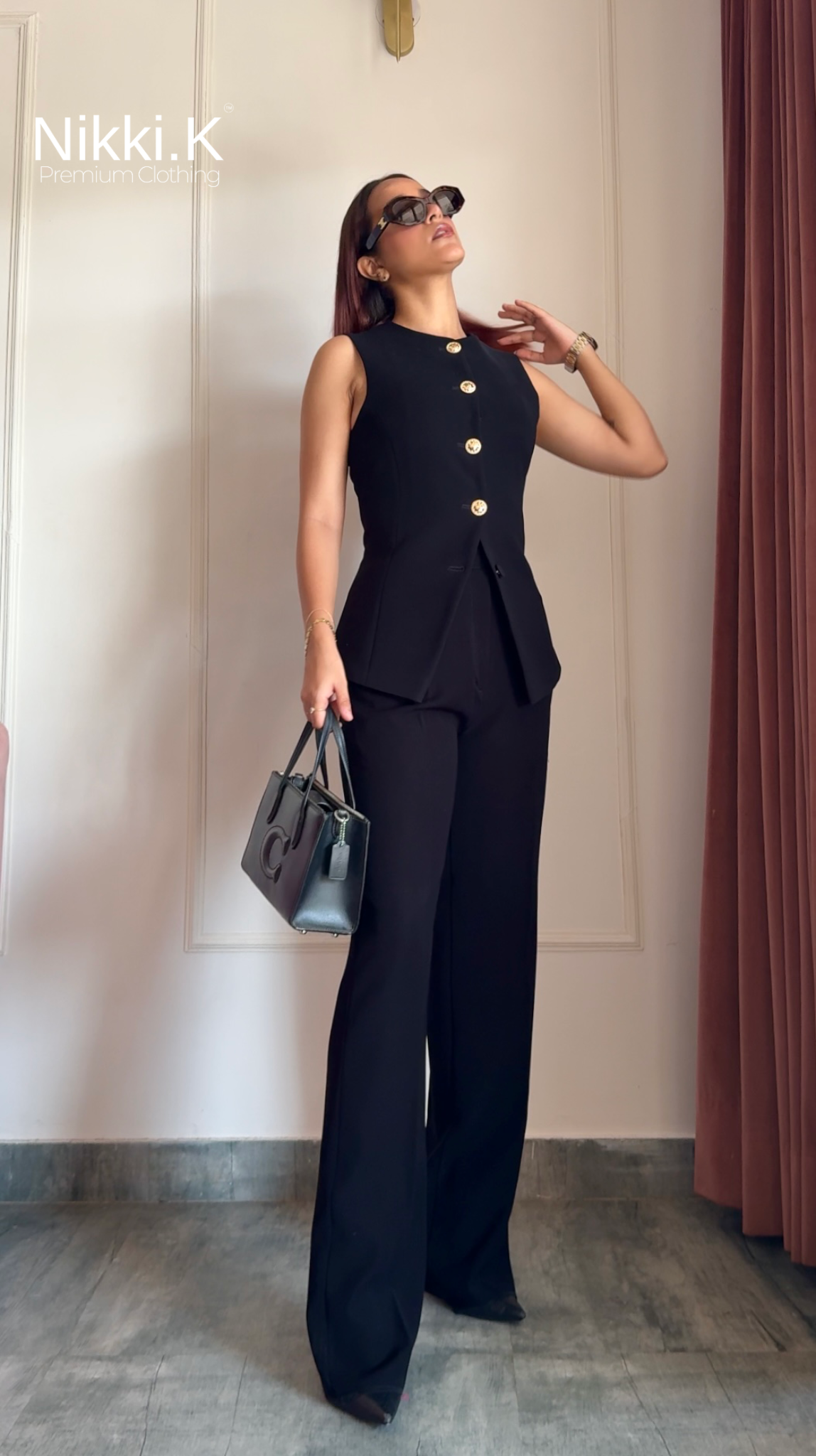 Powerline top + Pleated Trousers Set- Ultimate Black (NEW!)