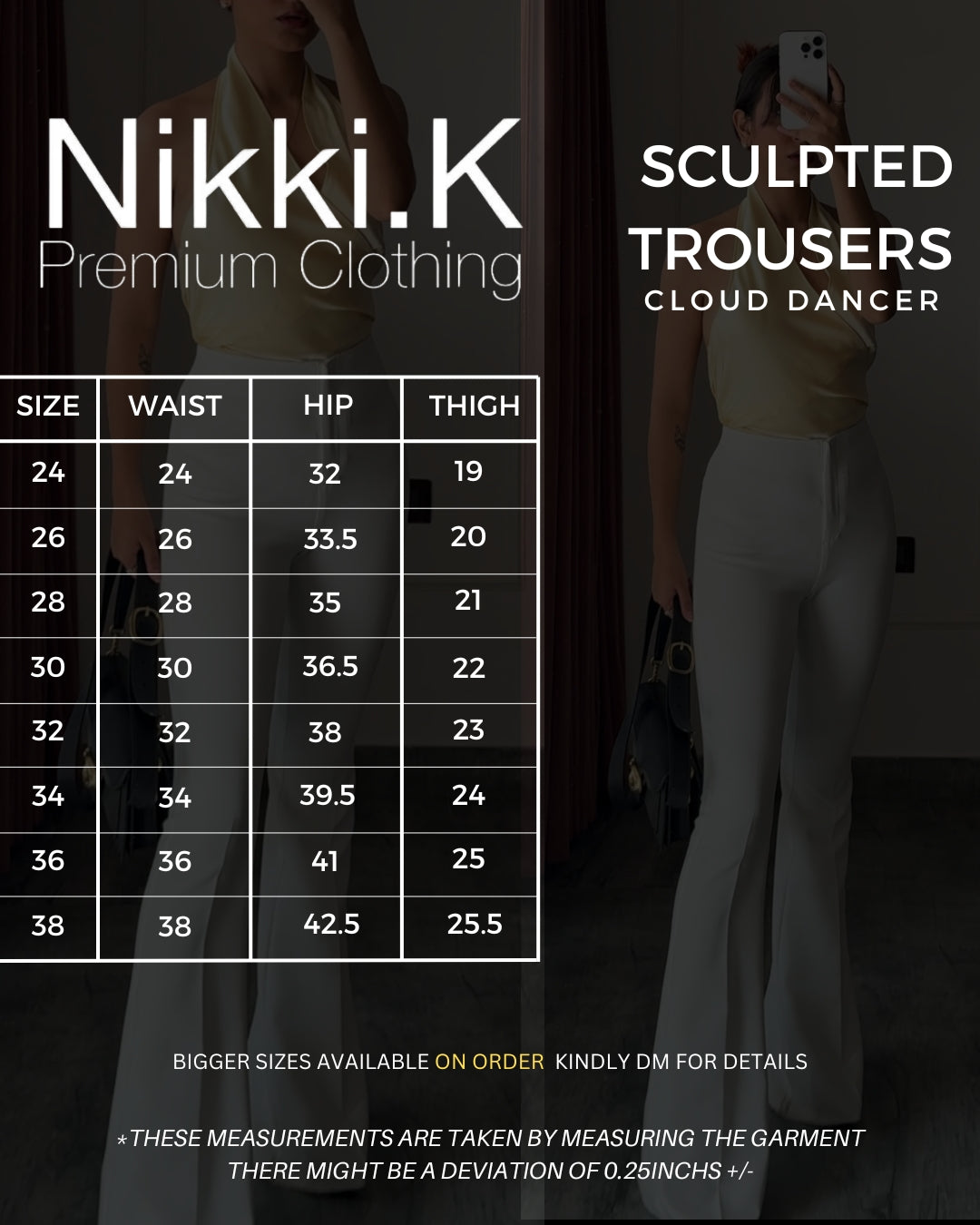 Sculpted Trousers- Cloud Dancer (Pure White)