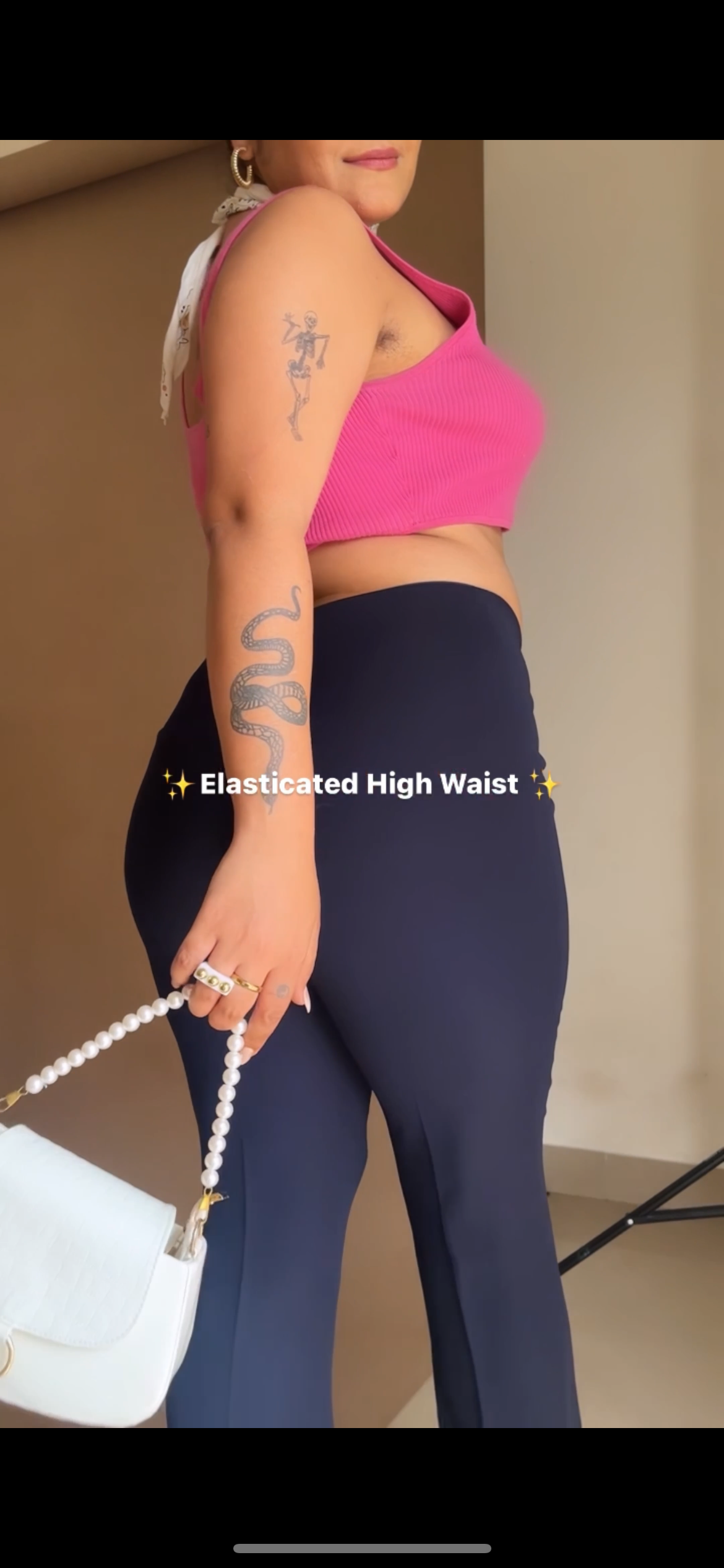 Sculpted High Waist Flared Trousers- Midnight Blue;2923/- 1st April onwards