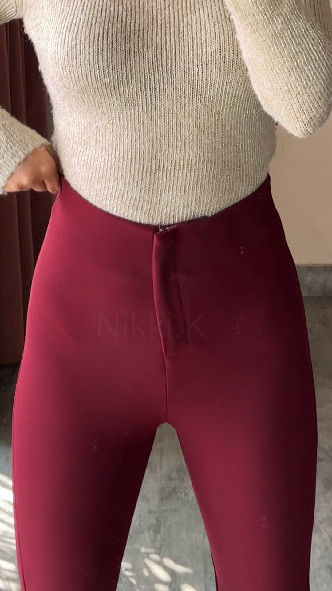 Limited Holiday Edition- Sculpted High Waist Flared Trousers: Cherry Red- RESTOCKED!