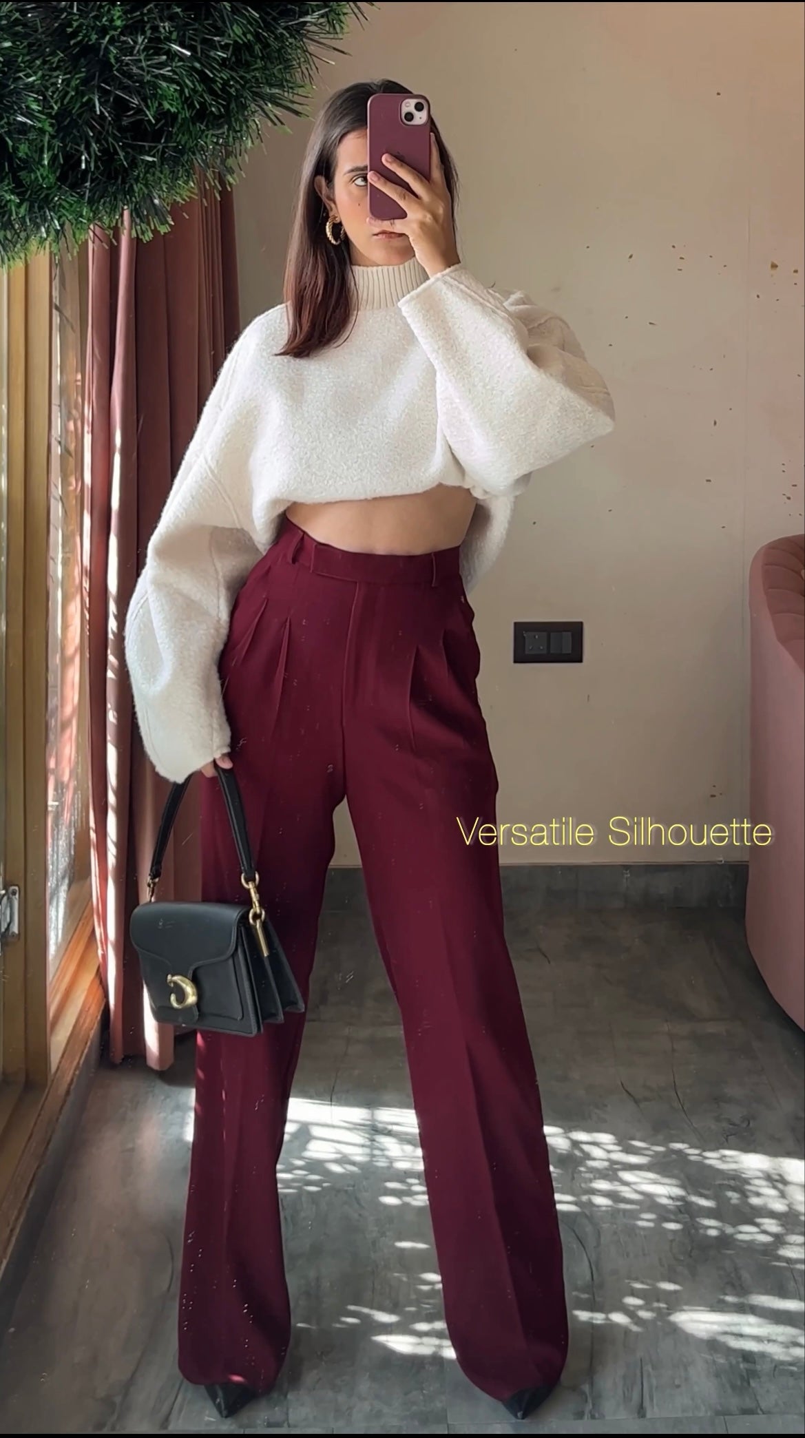 Limited Holiday Edition- Pleated Trousers -Cherry Red