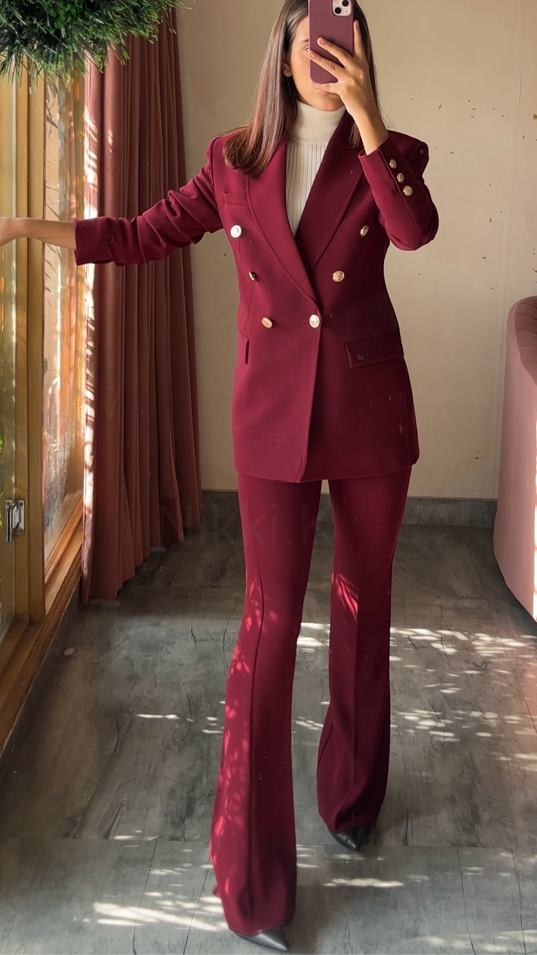 Limited Holiday Edition- Pant suit set with Blazer + Sculpted Trousers (Set of 2)