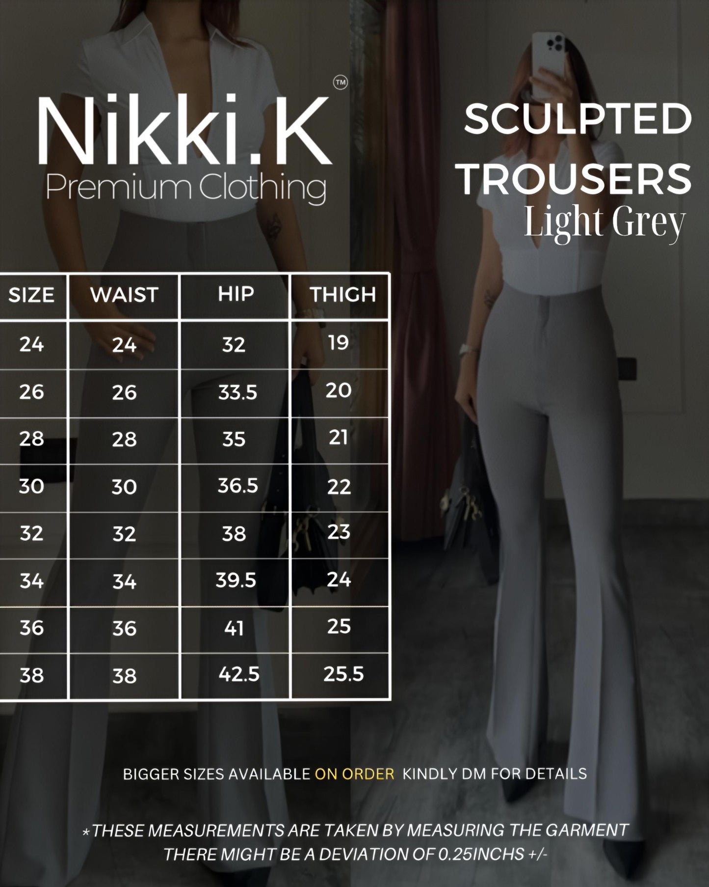 Sculpted Trousers- Light Grey (Corporate)