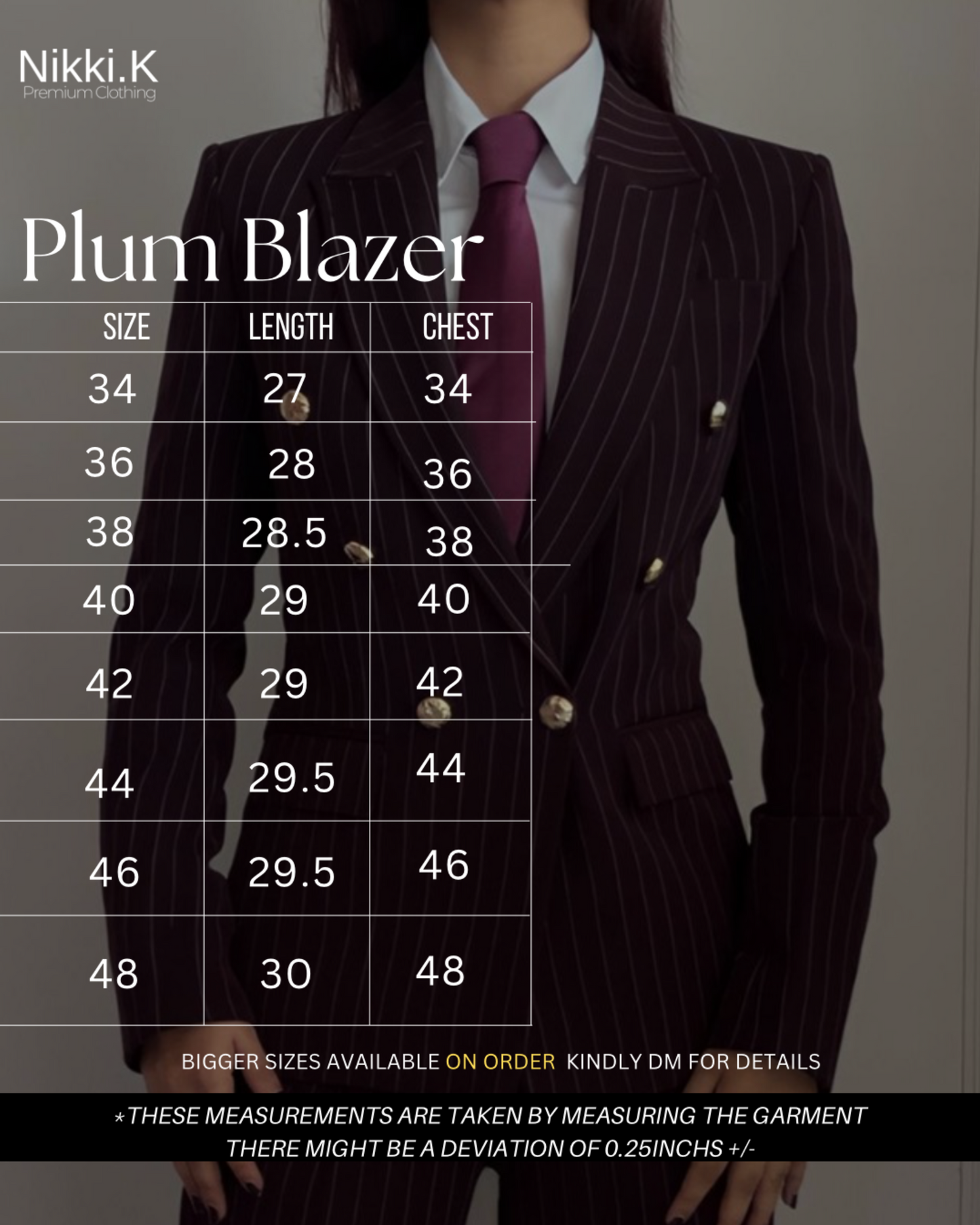 Plum Striped Blazer + Trousers Set stripes