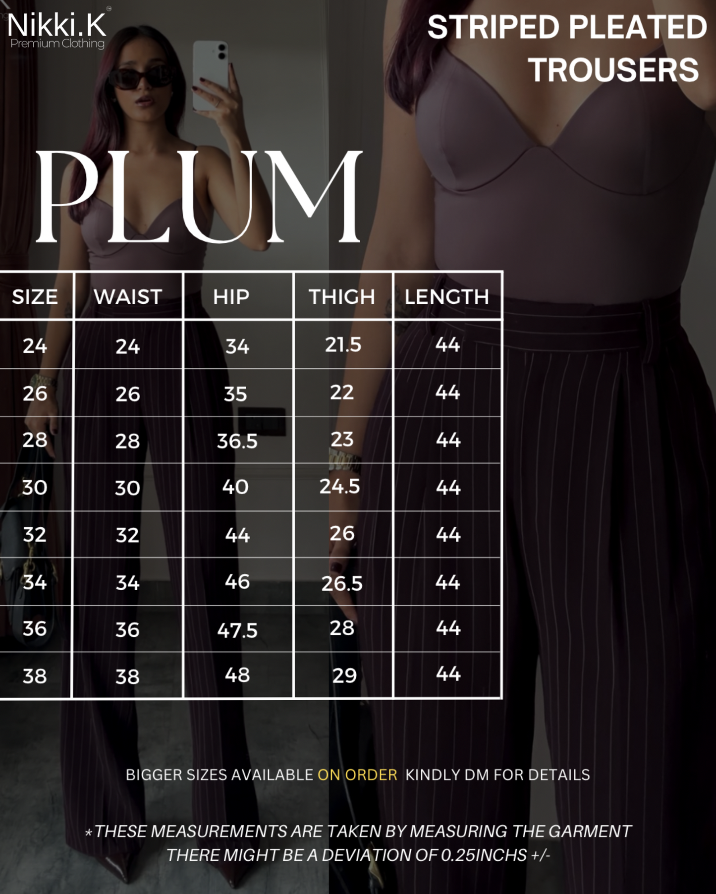 Plum Striped Trousers