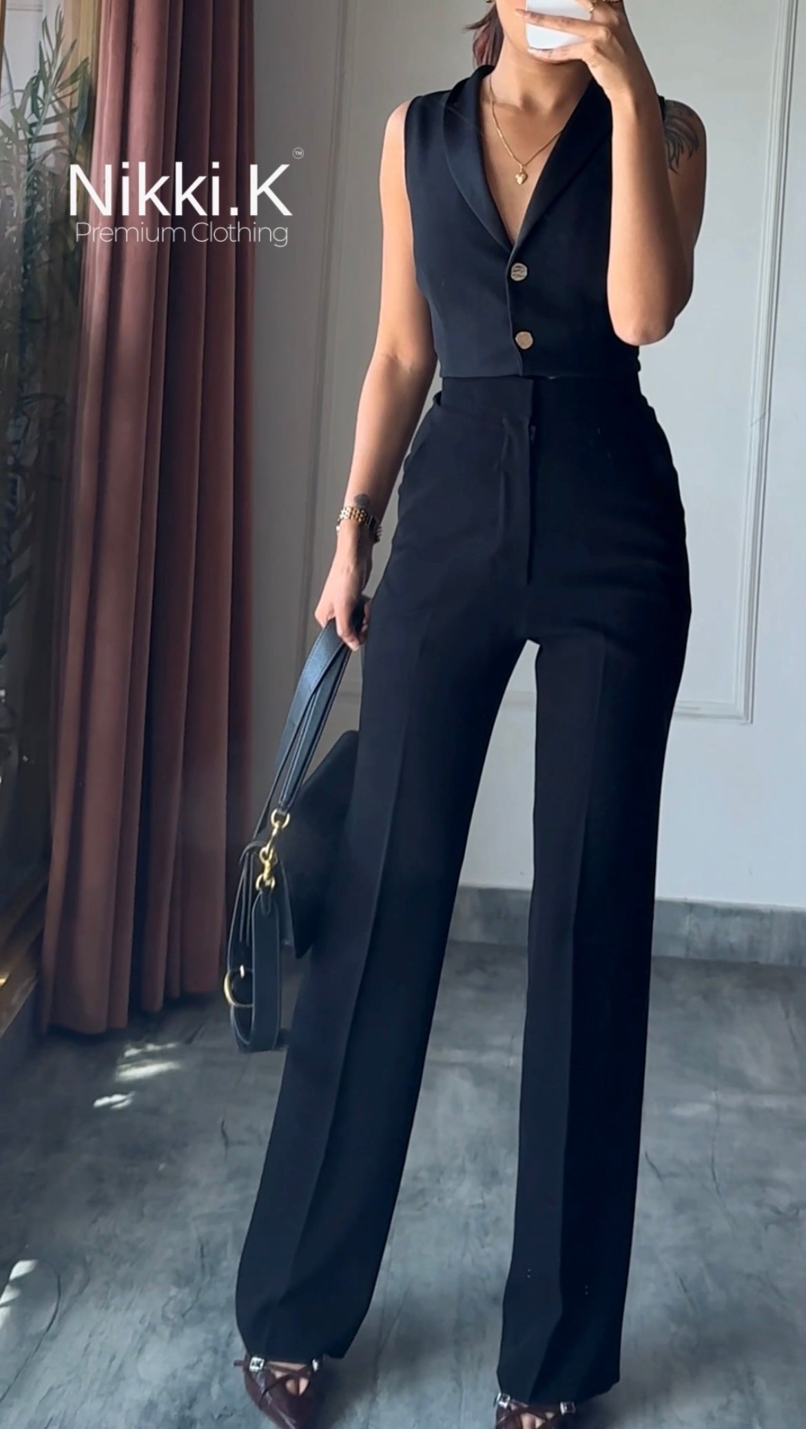Nikki.K Wide Leg Trousers- Ultimate Black