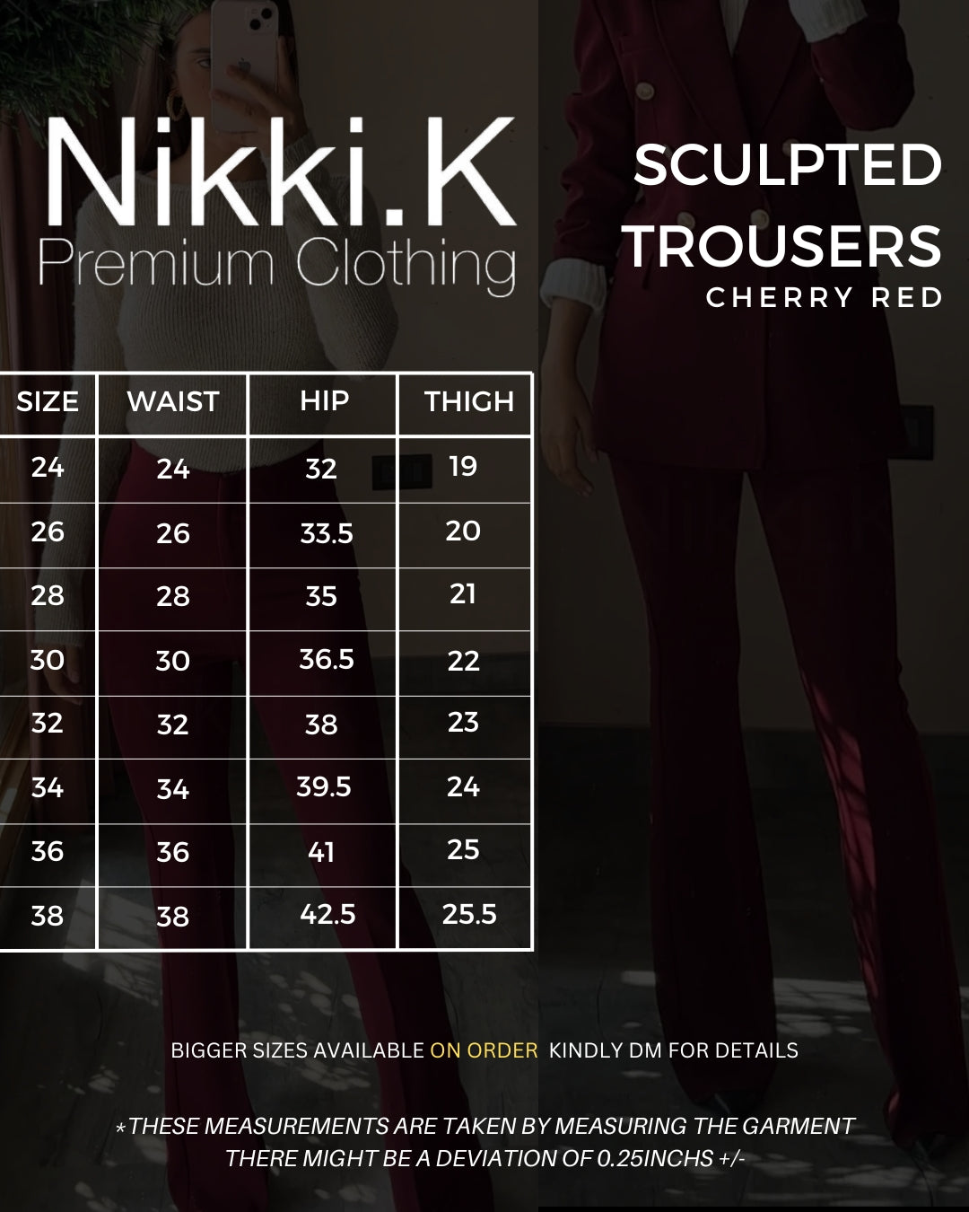 Limited Holiday Edition- Sculpted High Waist Flared Trousers: Cherry Red- RESTOCKED!