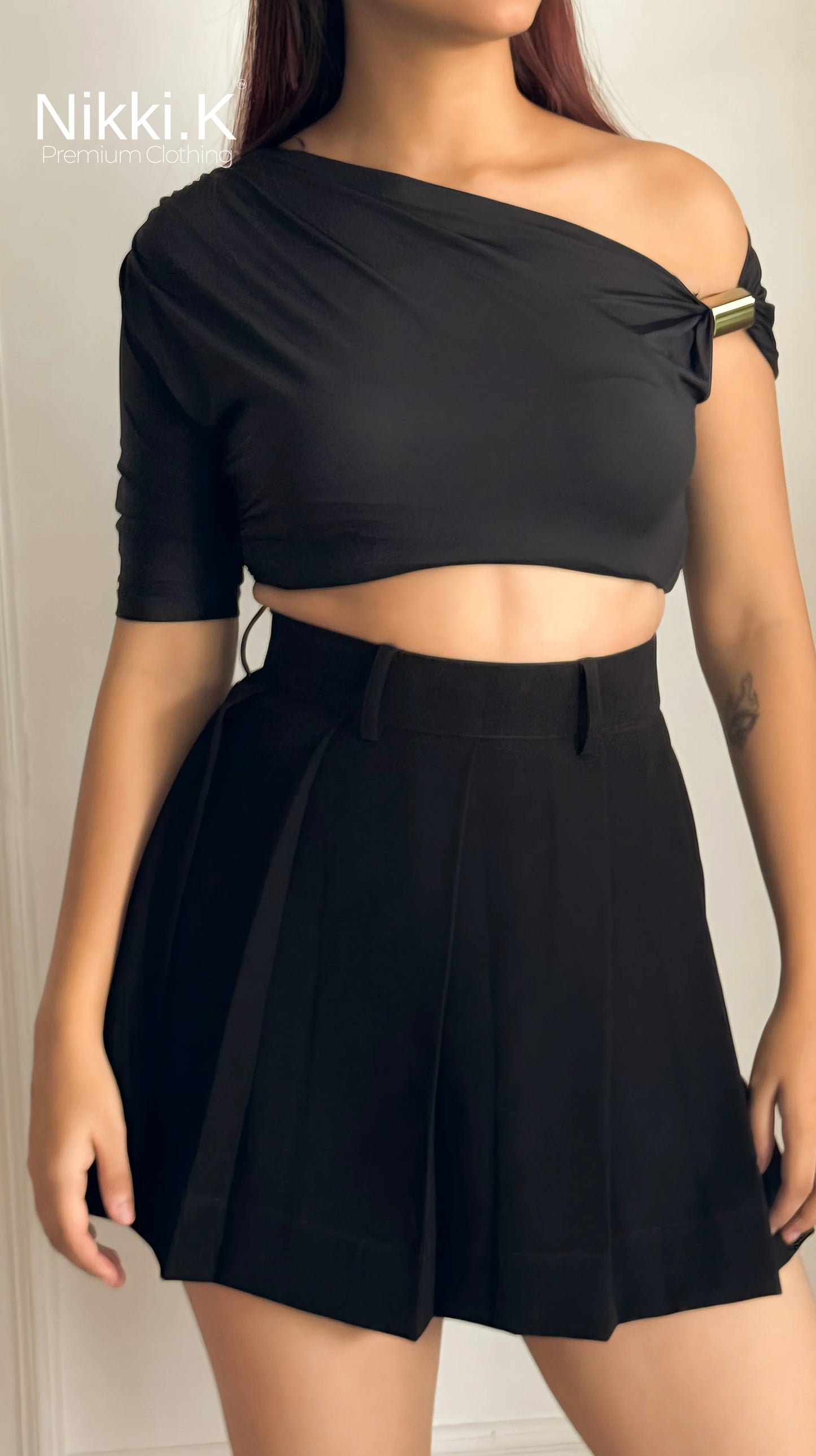 Beaded Embroidered Blazer + Ultimate Black Skort Set