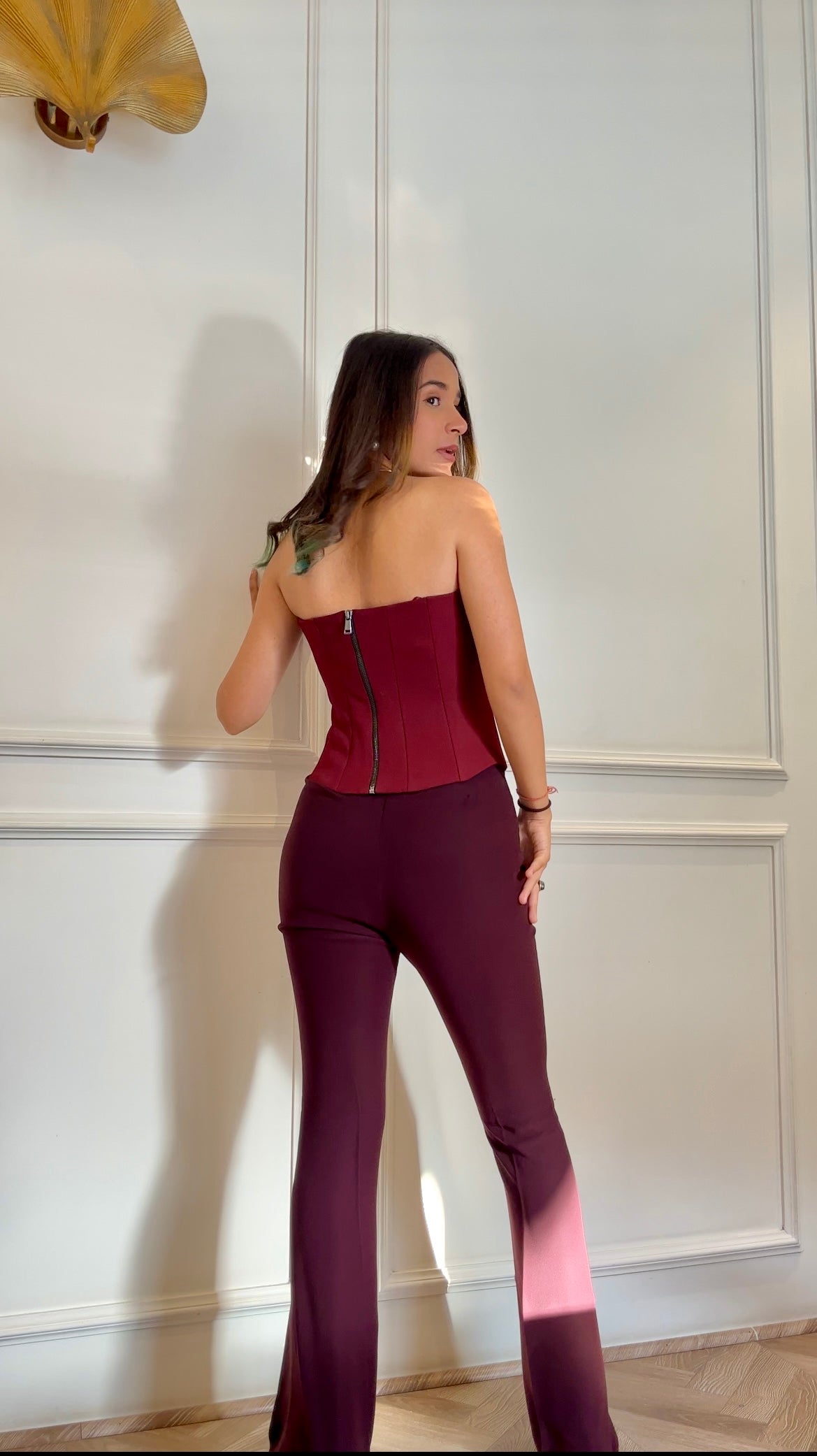 Sculpted High Waist Flared trousers (W/O Pocket)- Ultimate Black