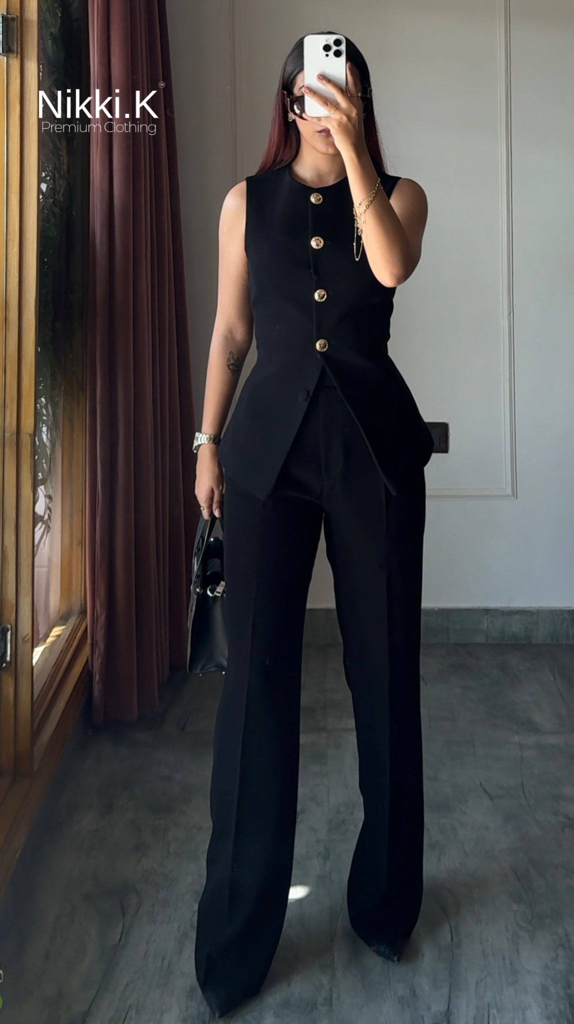 Powerline top + Pleated Trousers Set- Ultimate Black (NEW!)