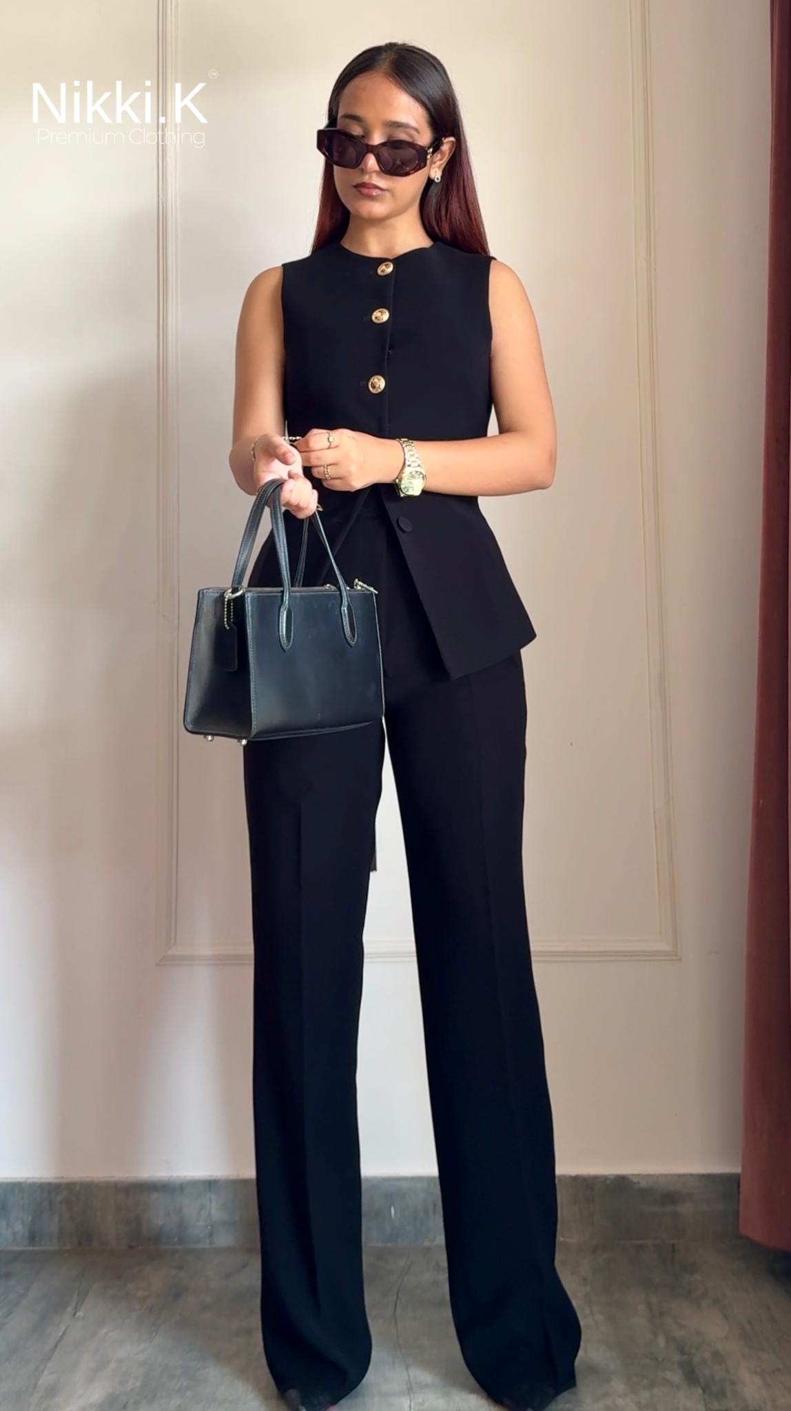 Powerline top + Pleated Trousers Set- Ultimate Black (NEW!)