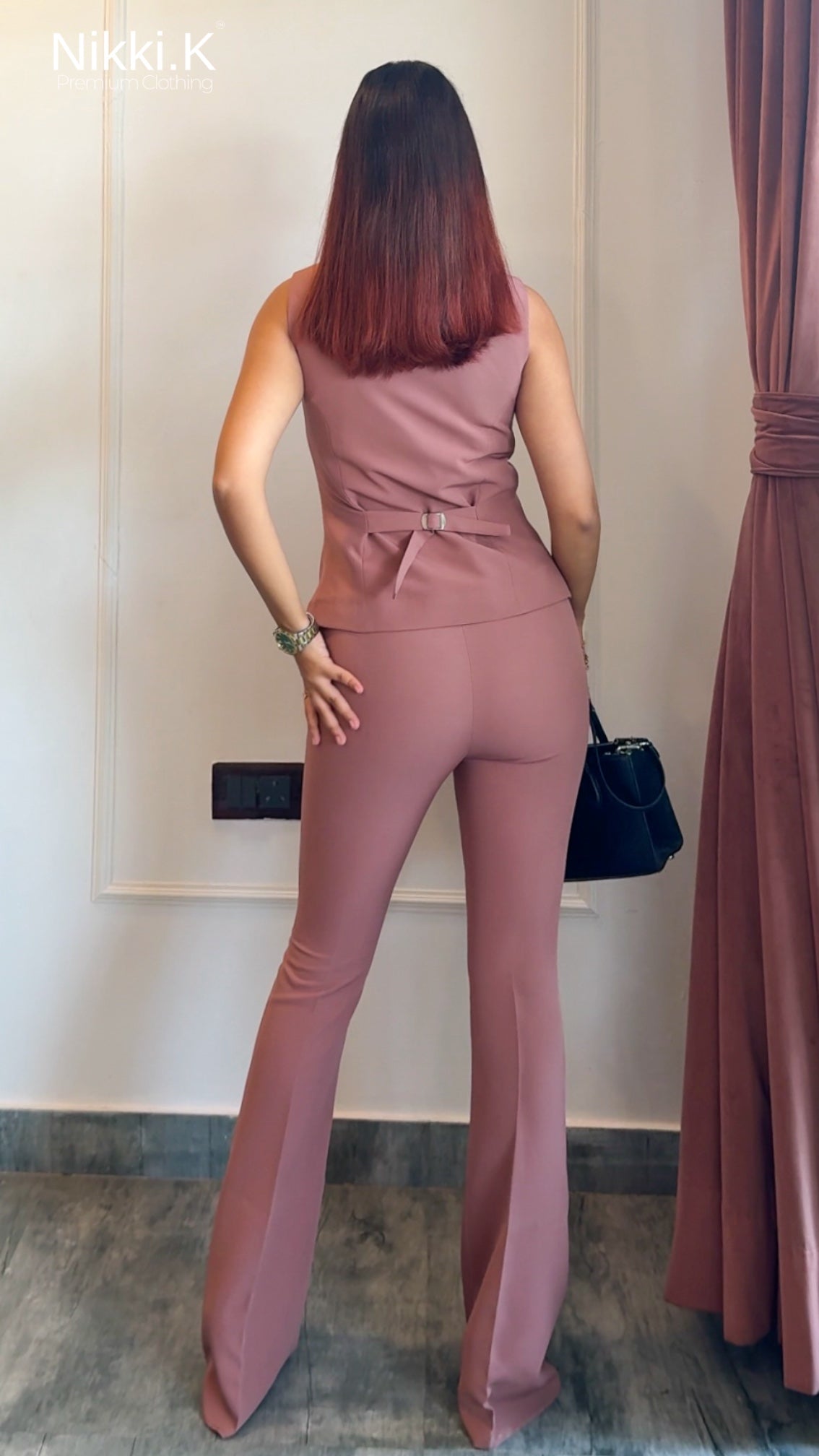 Powerline Top + Sculpted Trousers SET: Mauve Pink - New
