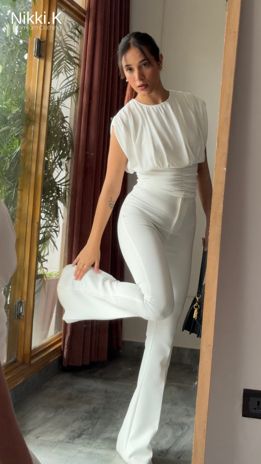 Sculpted Trousers- Cloud Dancer (Pure White)