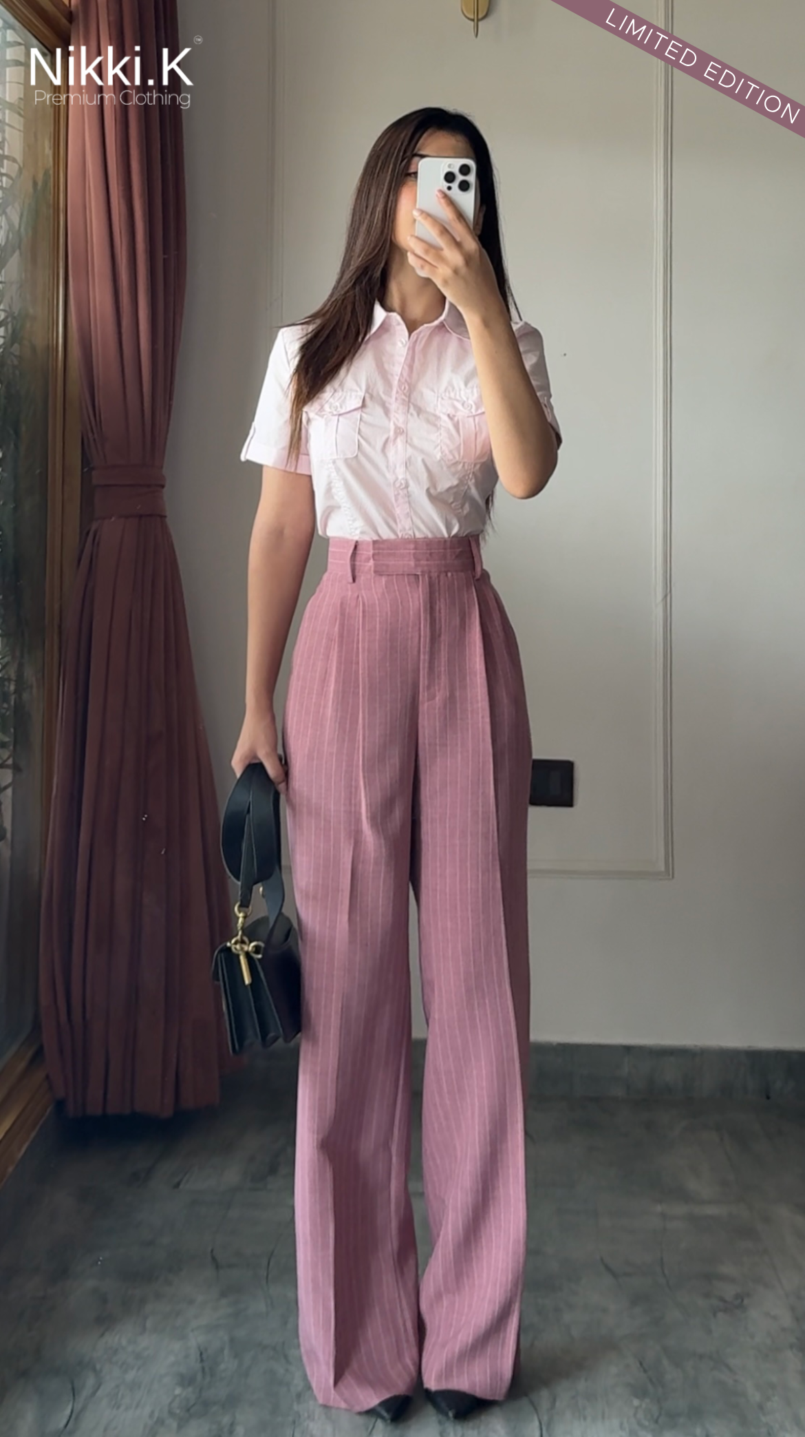 Raspberry Pink Linen Blend Pleated Trousers- Summer Must Have! (Limited Edition)
