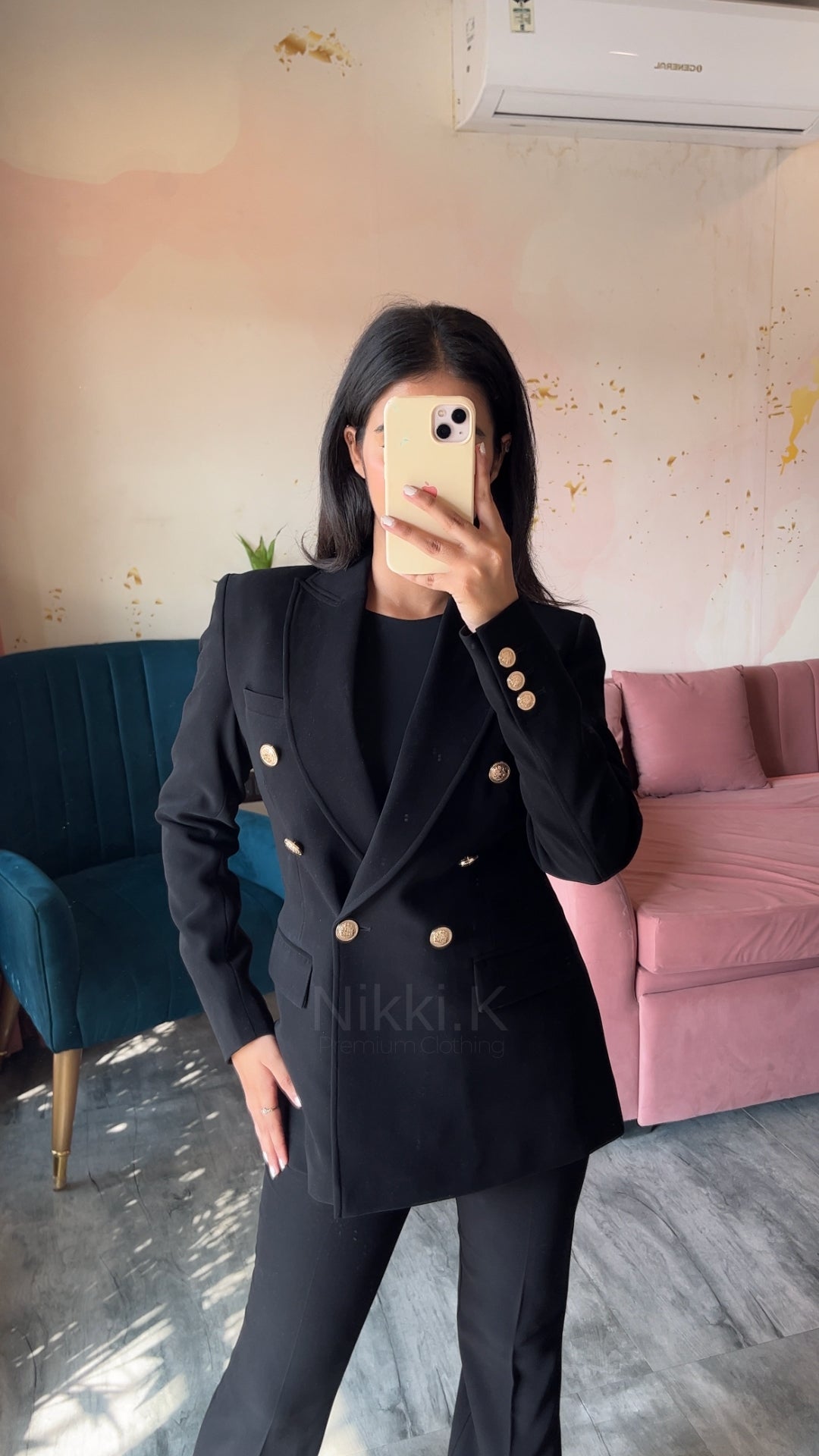 Ultimate Black Blazer with Gold/Black Button Detailing- ONLY BLAZER