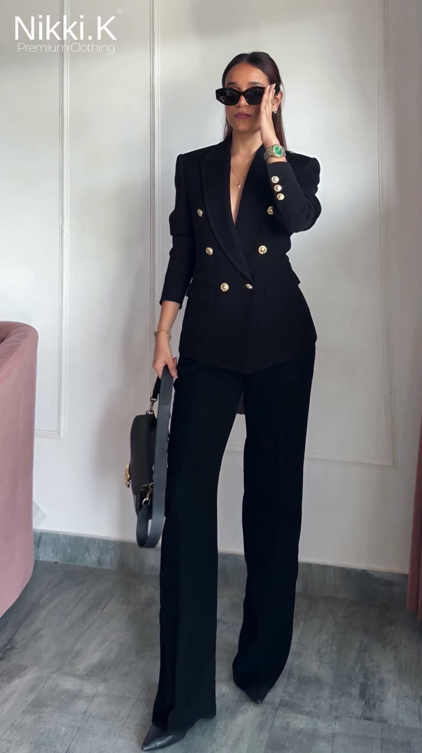 Ultimate Black Blazer + Pleated Trousers Set