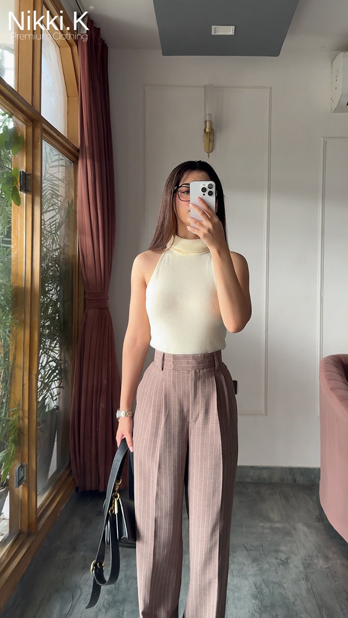 Nutmeg linen blend pleated trousers- Summer must have! (Limited Edition)