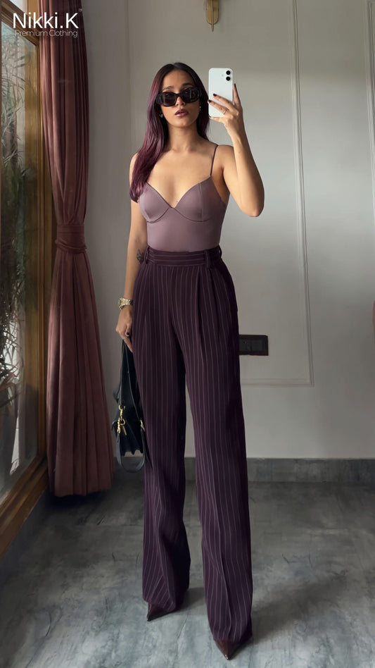 Plum Striped Trousers