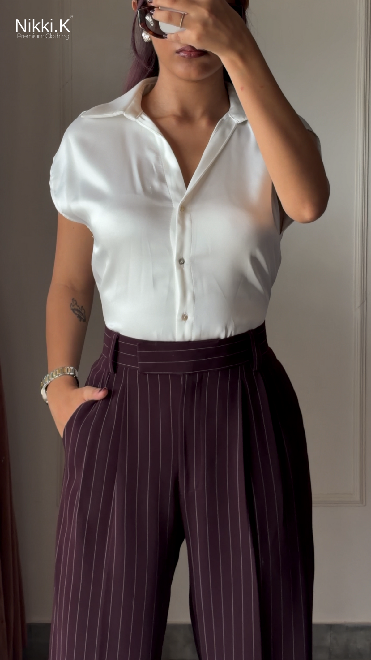 Plum Striped Trousers