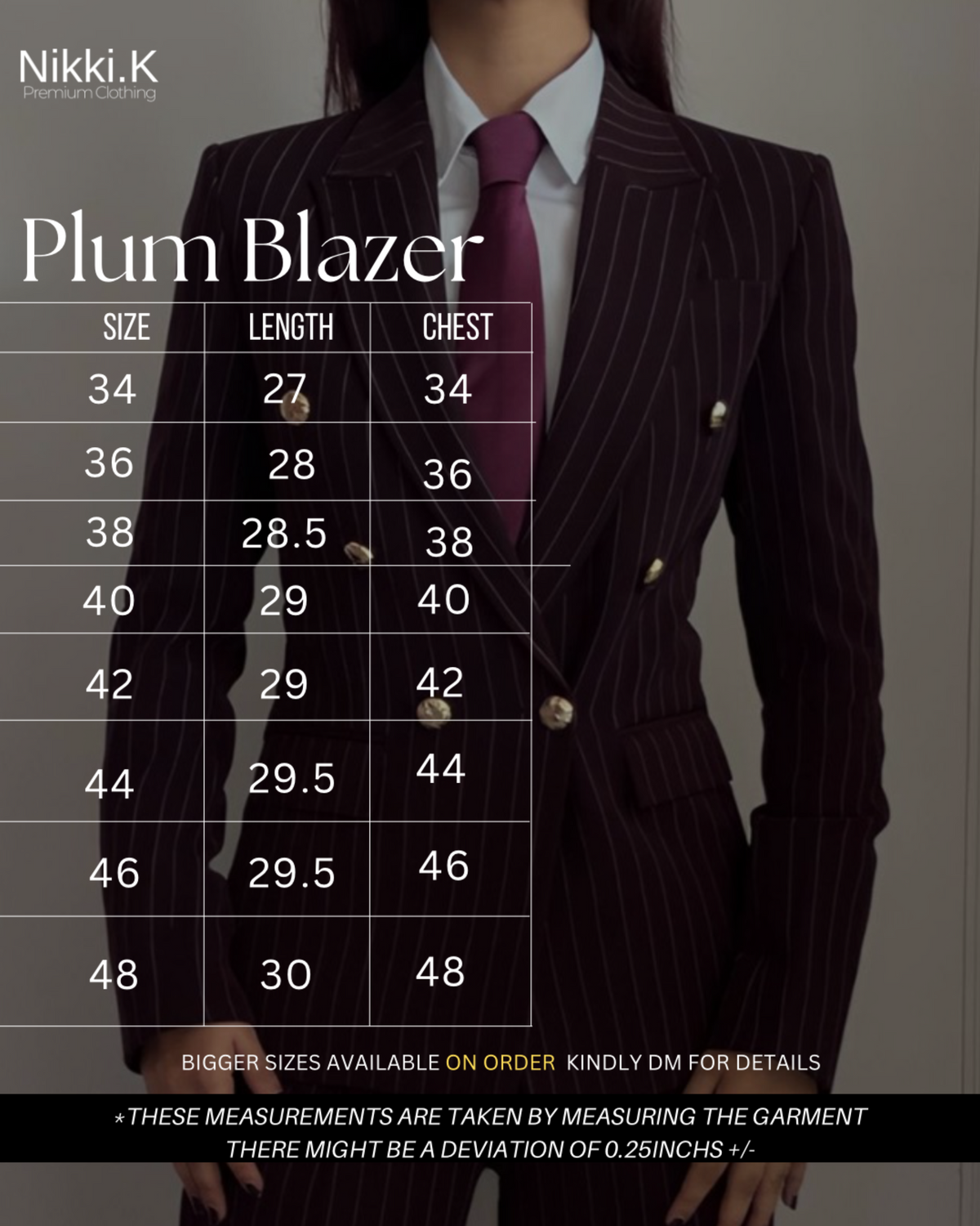 Plum Striped Blazer + Trousers Set stripes