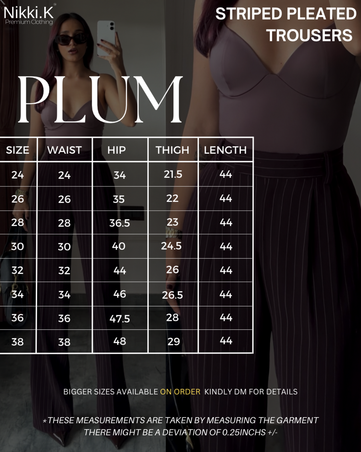 Plum Striped Trousers