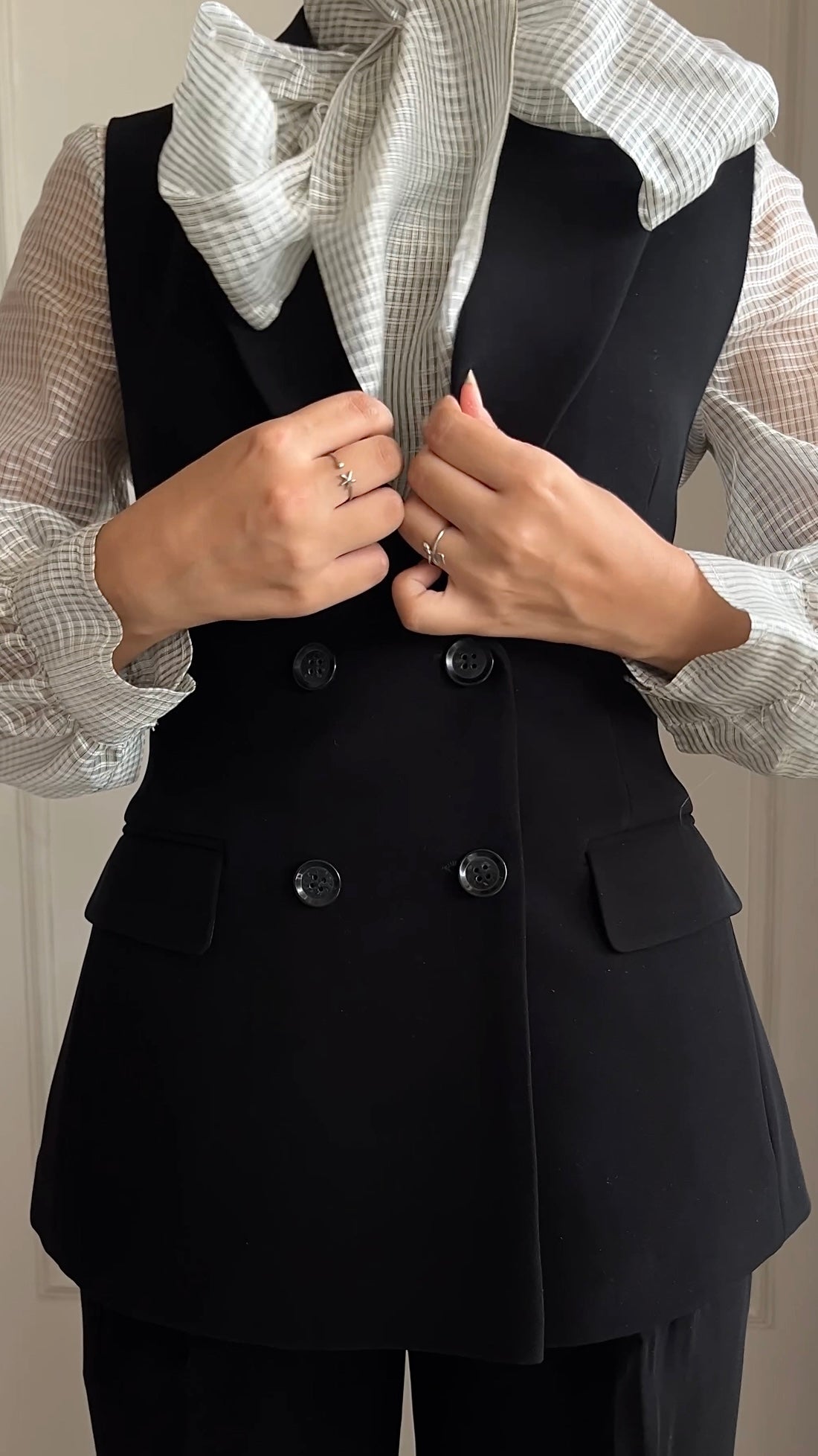 WaistCoat Set- Ultimate Black- WC + Pleated high waist trousers