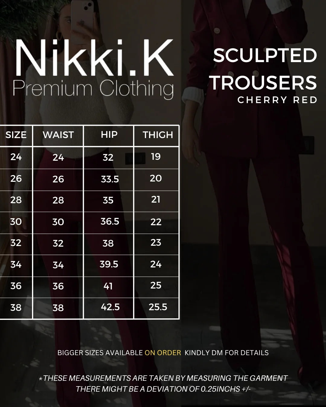 Cherry Red Waistcoat + Sculpted Trousers- Limited Edition