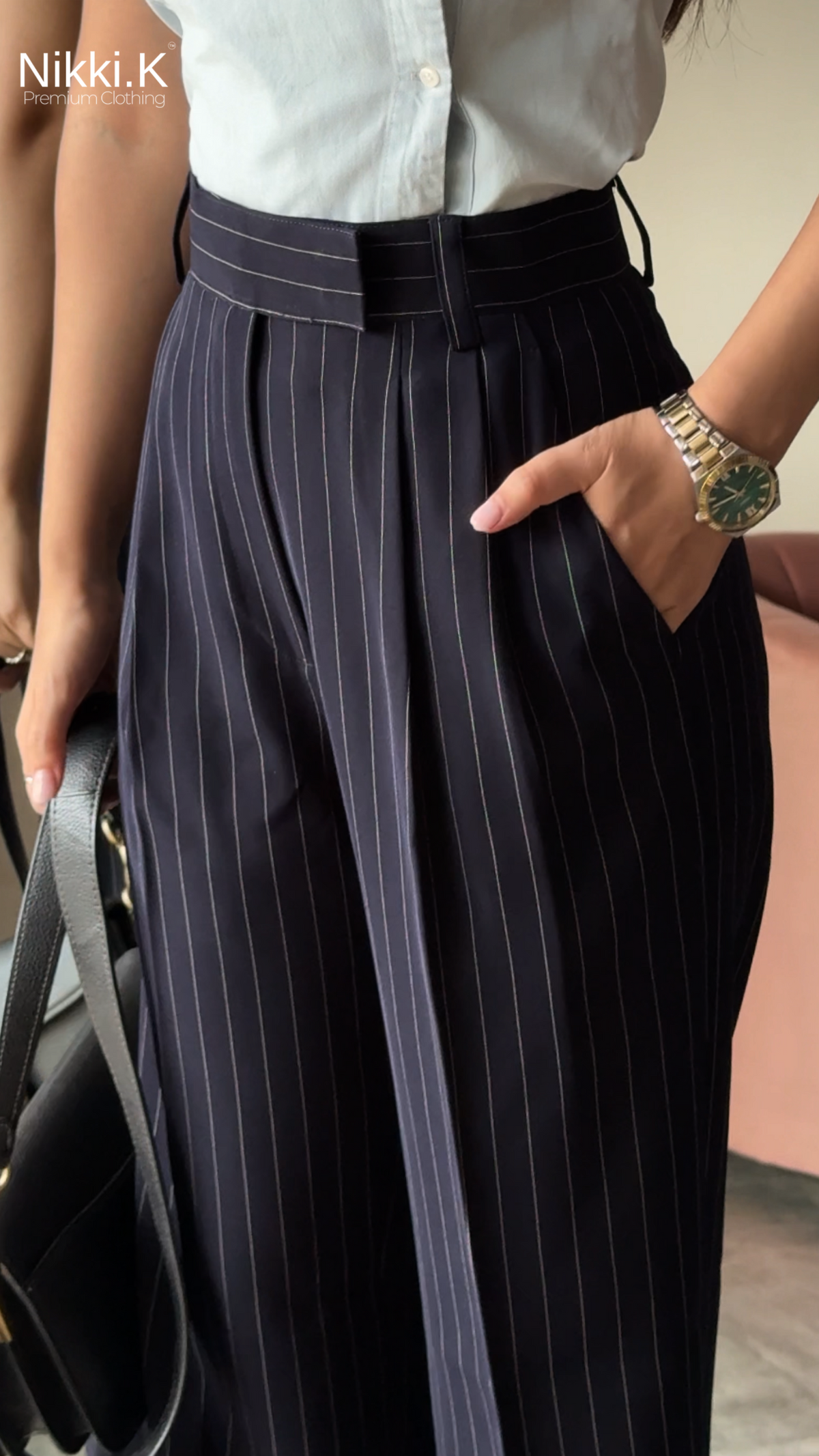 Dark Blue Stripes Blazer + Trousers Set - NEW